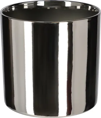Obrázok produktu pre KOTARBAU® Lesklý kvetináč ⌀230mm valcový kvetináč keramický kvetináč strieborný