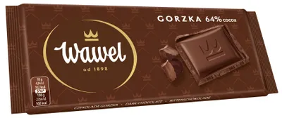 Zdjęcie produktu dla Wawel Czekolada Gorzka Premium 64% 90 G