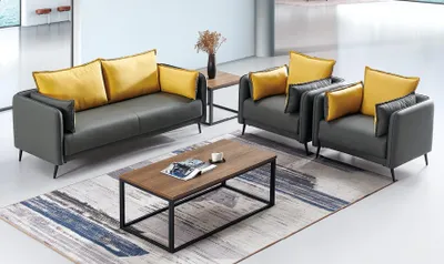 Produktbild von Sofa Couch Polster Wohnlandschaft Leder  Sofas Garnitur sofas Büro Stil Möbel