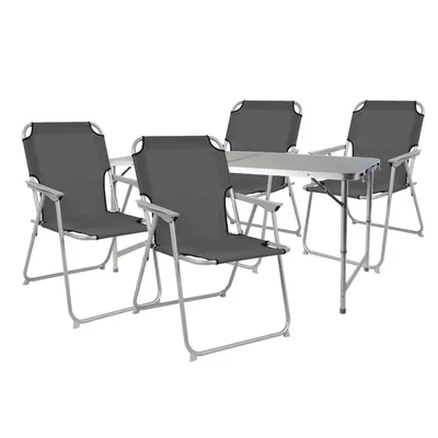 Produktbild von 5-teiliges Campingmöbel Set Alu 120x60x58/70cm Anthrazit