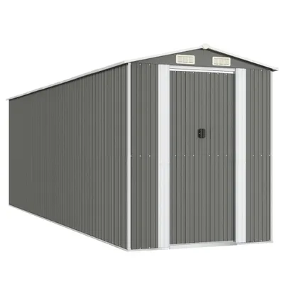 Obrázok produktu pre Záhradná kôlňa bledosivá 192x606x223 cm pozinkovaná oceľ