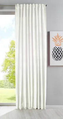 Produktbild von Verdunkelung Vorhang »Milano« Samt blickdicht Schlaufenband Tunneldurchzug Blackout Bügelband kürzbar Creme 1 Stück HxB 280x135 cm, 20357