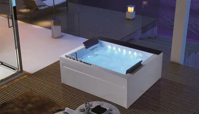 Produktbild von Whirlpool Badewanne 2 Personen Wanne Led Beleuchtung Hydrotherapie