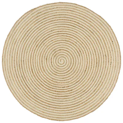 Image de Vidaxl Teppich handgefertigt mit Spiraldesign 150 cm Jute Weiß