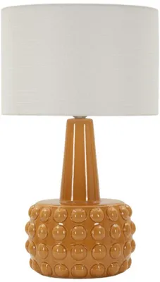 Image de Lampe de table Gress 30 x 51,5 x 30 cm Fer Céramique Tissu Blanc Orange