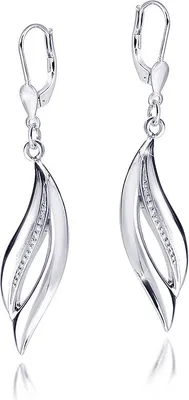 Produktbild von MATERIA 925 Silber Ohrhänger Brisuren mit Zirkonia - Damen Ohrringe rhodiniert inkl. Schmuckbox #SO-165