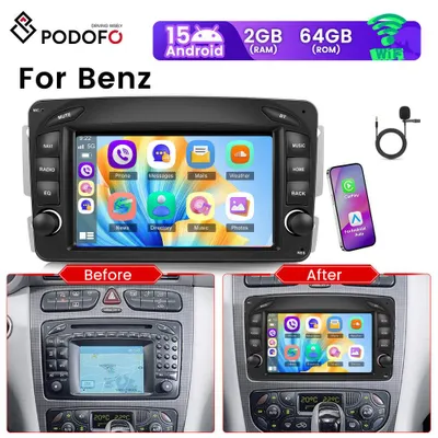 Obrázok produktu pre 7-palcové autorádio s bezdrôtovým CarPlay, Android Auto, dotykovým IPS displejom a offline navigáciou