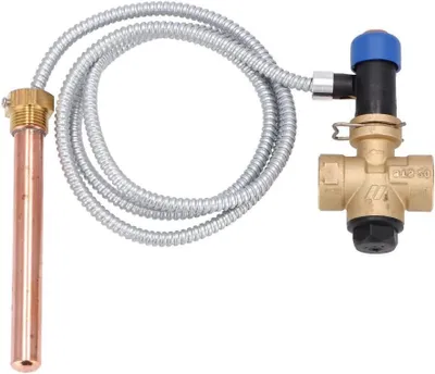 Productafbeelding van Veiligheidsklep Ketel - Thermostaat Beveiliging - Stookketel Beveiligen - Vast Ingesteld 97°C - DN15 - Blauw
