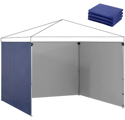 Obrázek produktu pro Boční stěny pavilonu, 3x3 m - Sada 3 stěn - s zipem - 300x200 cm - tkanina Oxford - modrá barva