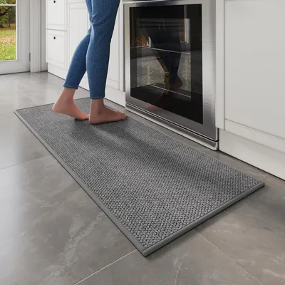 Produktbild von Rutschfester Küchenteppich Waschbar 45 x 120 cm Grau