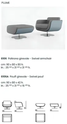 Produktbild von Drehbarer Fußhocker Design Bizzotto Wohnzimmer Italienische Möbel Relax Hocker