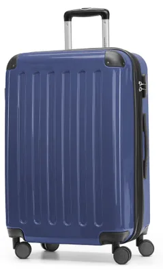 Produktbild von HAUPTSTADTKOFFER - Alex - Hartschalen-Koffer erweiterbarer Trolley glänzende Hartschale Aufgabegepäck Rollkoffer Reisekoffer, 65 cm, 74 Liter,Dunkelblau