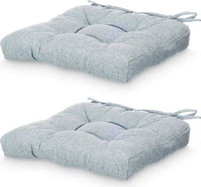 Obrázek produktu pro Sedáky na židle s prošíváním a šňůrkami, 40 × 40 cm, modrá barva