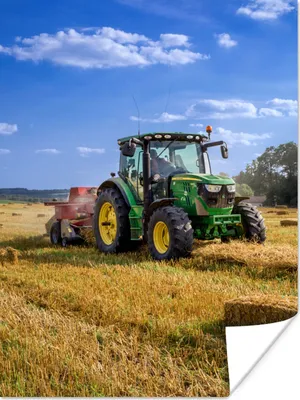 Produktbild von MuchoWow® Poster Traktor - Bauernhof - Heu - Feld - Sonne - Landleben 120x160 cm - Wandbilder