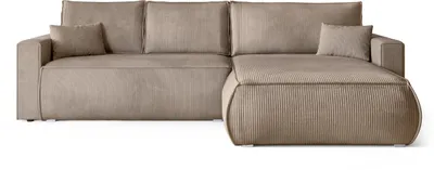 Produktbild von BroMARKT Ecksofa HAVANA Schlaffunktion Bettkasten L-Form 120x236 cm Beige
