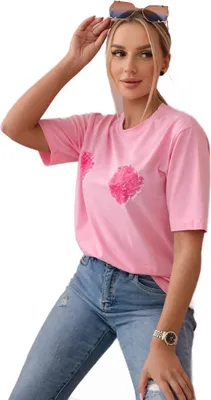 Produktbild von Rosa Baumwollbluse mit Blumenprint