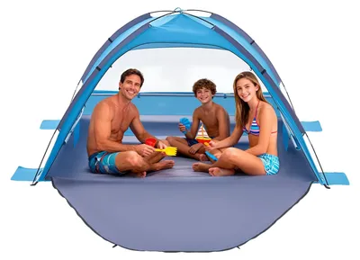 Zdjęcie produktu dla Vevor Beach Shelter Parasol Przeciwsłoneczny Dla 3 Osób Upf 50 Lekki