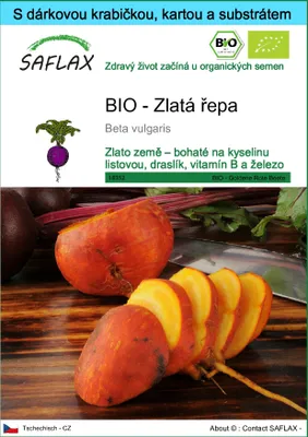 Obrázek produktu pro SAFLAX Dárková sada - BIO - Zlatá řepa - Beta vulgaris - 50 Semena - S dárkovou krabičkou, přepravním štítkem, dárkovou kartou a pěstebním médiem