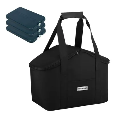 Produktbild von Kühltasche mit Tragegriff schwarz + 3 Kühlakkus - Schwarz