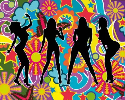 Produktbild von Schöne Frauen Kunstdruck Bild - Silhouetten, Psychedelic Dance (40 x 50 cm)