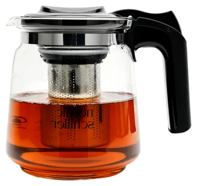 Produktbild von Teekanne Glas Hitzebeständig 1500ml Mit Deckel, Siebeinsatz und Edelstahl Filter - Thermo Glaskanne für Tee