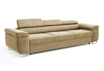 Produktbild von Schlafsofa CARMEN, moderne Couch mit verstellbaren Kopfstützen, ausziehbare Polstercouch, Sofa mit Schlaffunktion, Kronos 35