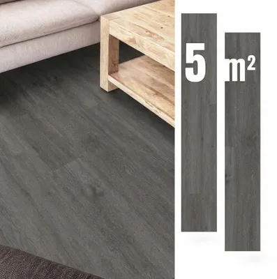 Zdjęcie produktu dla Samoprzylepne panele winylowe, 5 m², ciemnoszary, imitacja desek podłogowych, wodoodporne