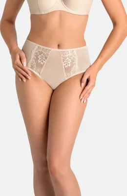Produktbild von Teyli Hohe Taille Slip mit floraler Spitze Estel Female 3102 beige 3XL