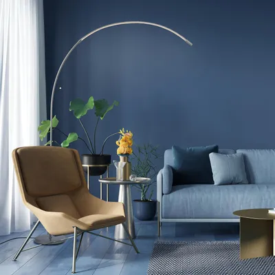 Produktbild von LED Bogenlampe, 170 cm, 1300 lm, 3000-6500 K, dimmbar, CCT, silberfarben