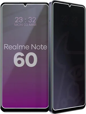 Produktbild von Hybridglas mit Privatschutzfilter für Realme Note 60, Bizon Glass Mule Shadow, Matt