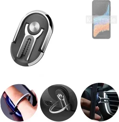 Produktbild von K-S-Trade 3in1 Smartphone-Ring Handy-Ring kompatibel mit Samsung Galaxy XCover6 Pro Fingerhalterung  Handyring Tischständer Lüftungsgitter-Halterung