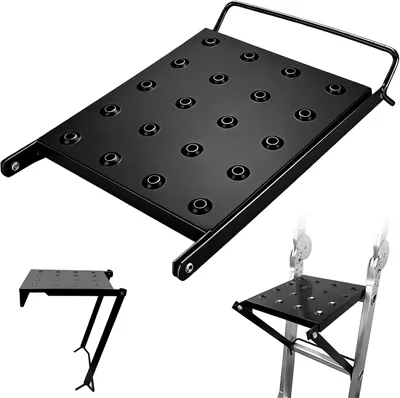 Produktbild von Arbeitsplattform 30 x 27 cm, Edelstahl, tragbar, 150 kg, schwarz, für Heimwerken