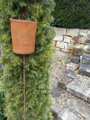 Produktbild von Edelrost Gartenfackel Topf mit Doppelspieß