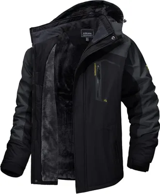 Produktbild von Herren Winter Skijacke Outdoor Fleece Softshell wasserdicht winddicht M Schwarz-Grau