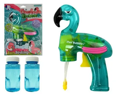 Produktbild von Leantoys Seifenblasenpistole Flamingo Blau