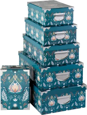 Produktbild von 6 aufbewahrungsboxen "box " blau 48x33,5cm - 5 five simply smart