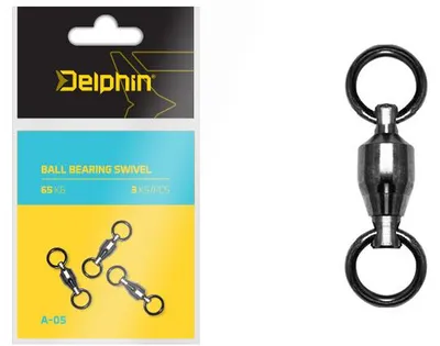 Produktbild von DELPHIN Ball Bearing Swivel A-05, Standardwirbel mit Karabiner Einhänger, 2 Stk, 969A05065