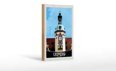 Produktbild von Holzschild Reise 12x18 cm Leipzig Deutschland Kirche Stadttour