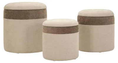 Immagine prodotto di Set di 3 pouf contenitore stile nordico
