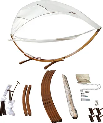 Zdjęcie produktu dla Hamak TolleTour ze stelażem Hamaki Hamak z drążkami Outdoor Drewniany XXL Stelaż ogrodowy do hamaka dla 2 osób 410 cm