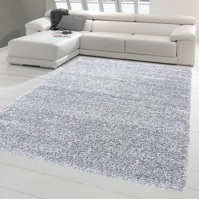 Produktbild von Shaggy Teppich in Hellgrau für Wohnzimmer und Schlafzimmer – weich, modern und gemütlich Größe - 160 x 230 cm