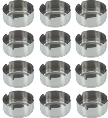 Produktbild von 12x Aschenbecher aus Edelstahl 8 cm Durchmesser