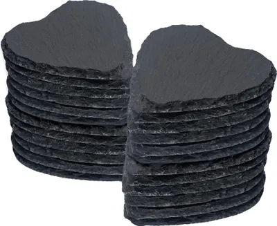 Produktbild von Argon Ta Herz-Schieferuntersetzer – 10 cm – 24 Stück