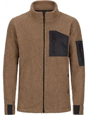 Productafbeelding van Teddyfleece jas Tammo, herenmodel (bruin/zwart), maat L