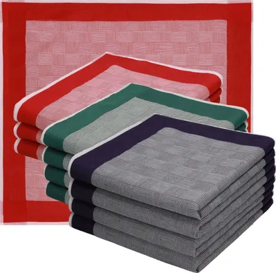 Produktbild von Betz 12 Stück Herren Stoff Taschentücher Set Größe 43x43 cm 100% Baumwolle verschiedene Dessins Farbe - Design 4