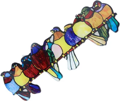 Produktbild von Farbenfroher Acryl-Vogelanhänger mit bemaltem Motiv als hängende Fenster- und Wanddekoration für Wohnräume, Büro und Garten
