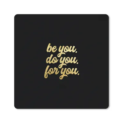 Produktbild von MuchoWow® Mauspad Mousepad Zuversicht - Gold - Schwarz - Zitat 30x30 cm - Mousepads - Maus Mat - Pad - Mausunterlage - Gaming