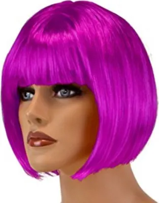 Produktbild von HAAC Perücke Kurzhaar Farbe lila violett für Fasching Karneval Party