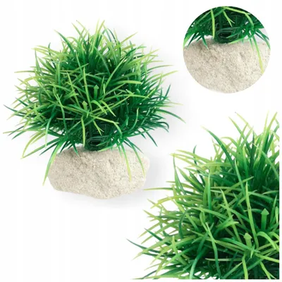 Obrázok produktu pre Umelé akvarijné rastliny, 8 cm umelý mach s kamennou záťažou