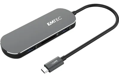 Obrázok produktu pre EMTEC HUB 6-in-1 Type-C T650C - Hub - 3 x USB 3.1 Gen 1 + 1 x USB-C (Stromdurchsatz)